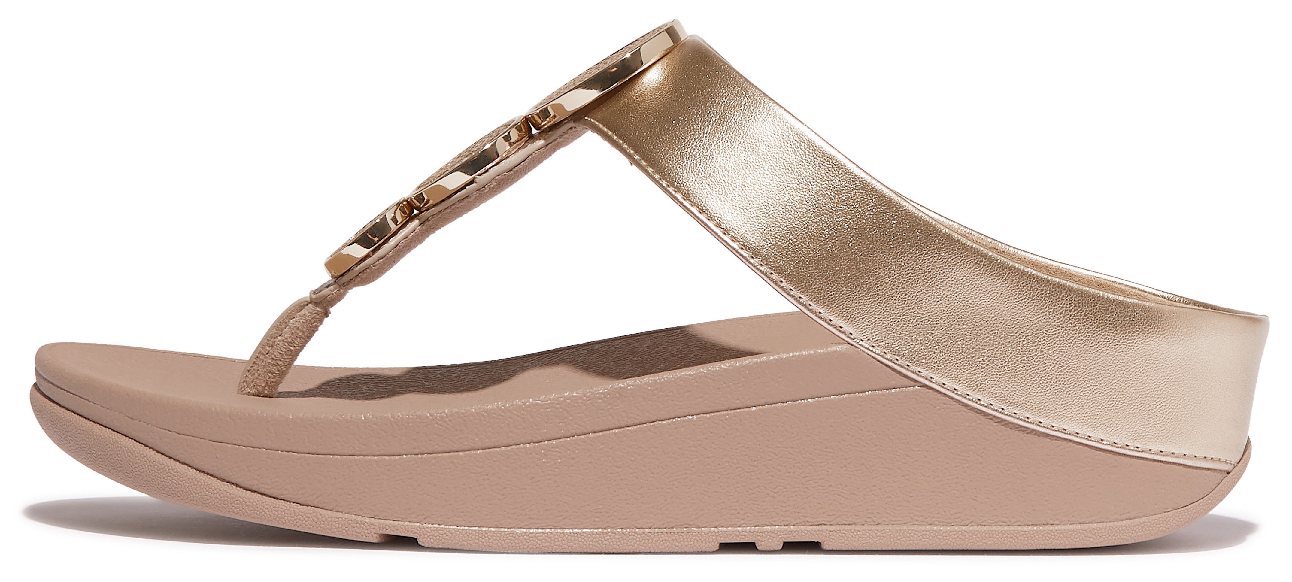 Fitflop HALO BEAD-CIRCLE METALLIC TOE-POST SANDALS Dianette, Pool Slides, Pantolette mit dämpfender Zwischensohlentechnologie