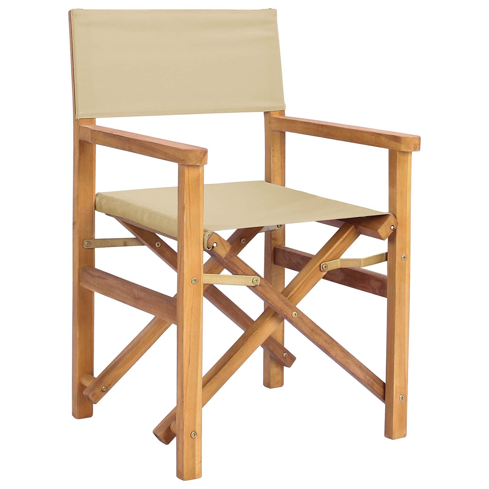 vidaXL Gartenstuhl Esszimmerstuhl Braun und Beige 56 x 54 x 87 cm Massivholz (1 St)