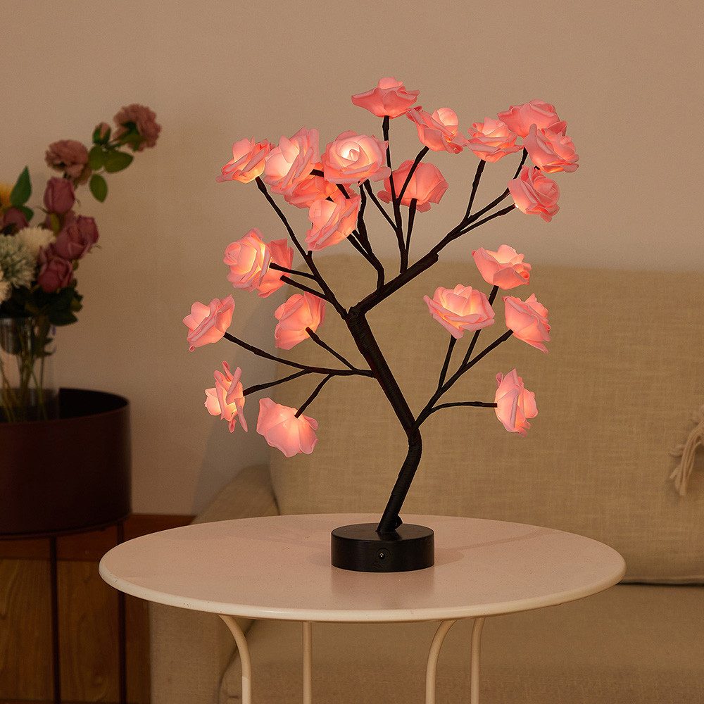 MUPOO LED Baum Rosenblütenbaum Licht für Tischplatte, LED-Tisch-Bonsai-Baum günstig online kaufen