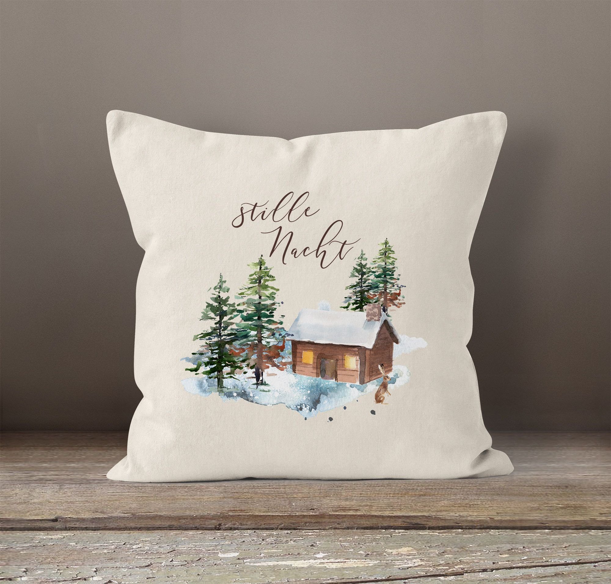 Autiga Dekokissen Weihnachts-Kissenbezug Stille Nacht Weihnachten Winter Sc günstig online kaufen