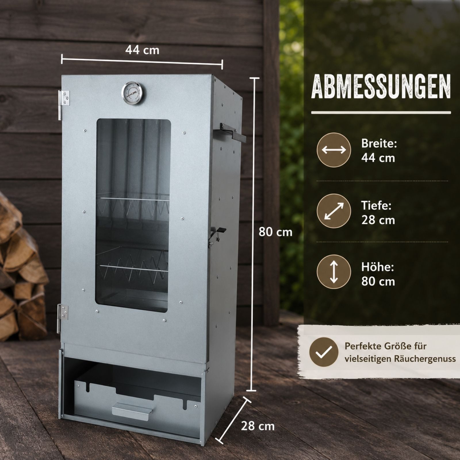 BURI Holzkohlegrill Räucherofen Räucherschrank mit Zubehör Kalt- & Heißräuchern – Bild 2 von 5