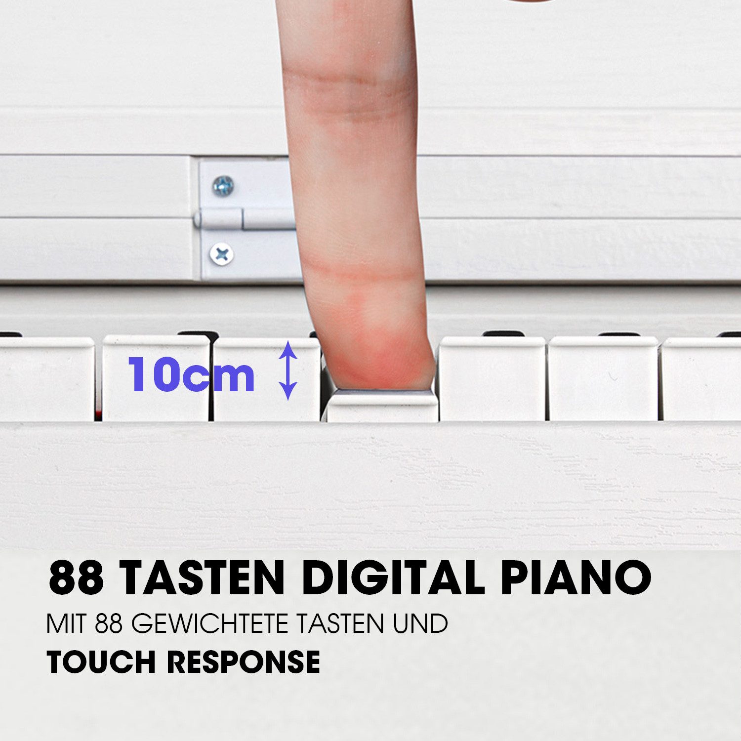 MUSTAR Digitalpiano E-Piano mit 88 Tasten, Ständer, 3 Pedalen, 2 Kopfhöreranschlüssen (1-St), für Anfänger, LCD-Bildschirm,2x20W Lautsprecher, USB/MIDI