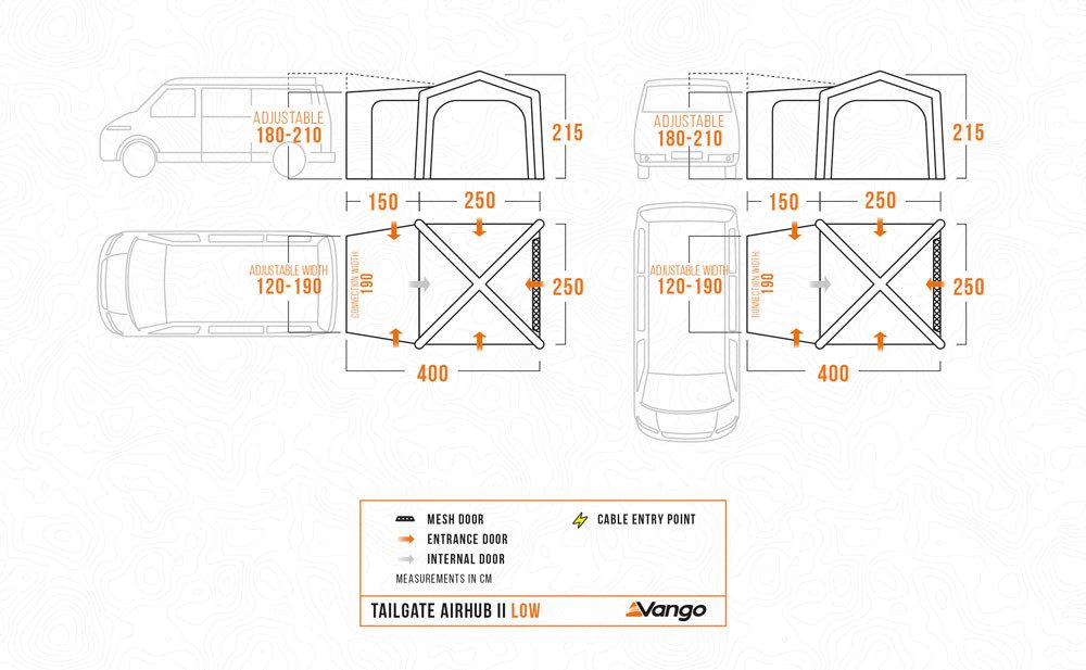 Vango Buszelt Vango Tailgate Airhub II Low Vorzelt (Gewicht 15kg)