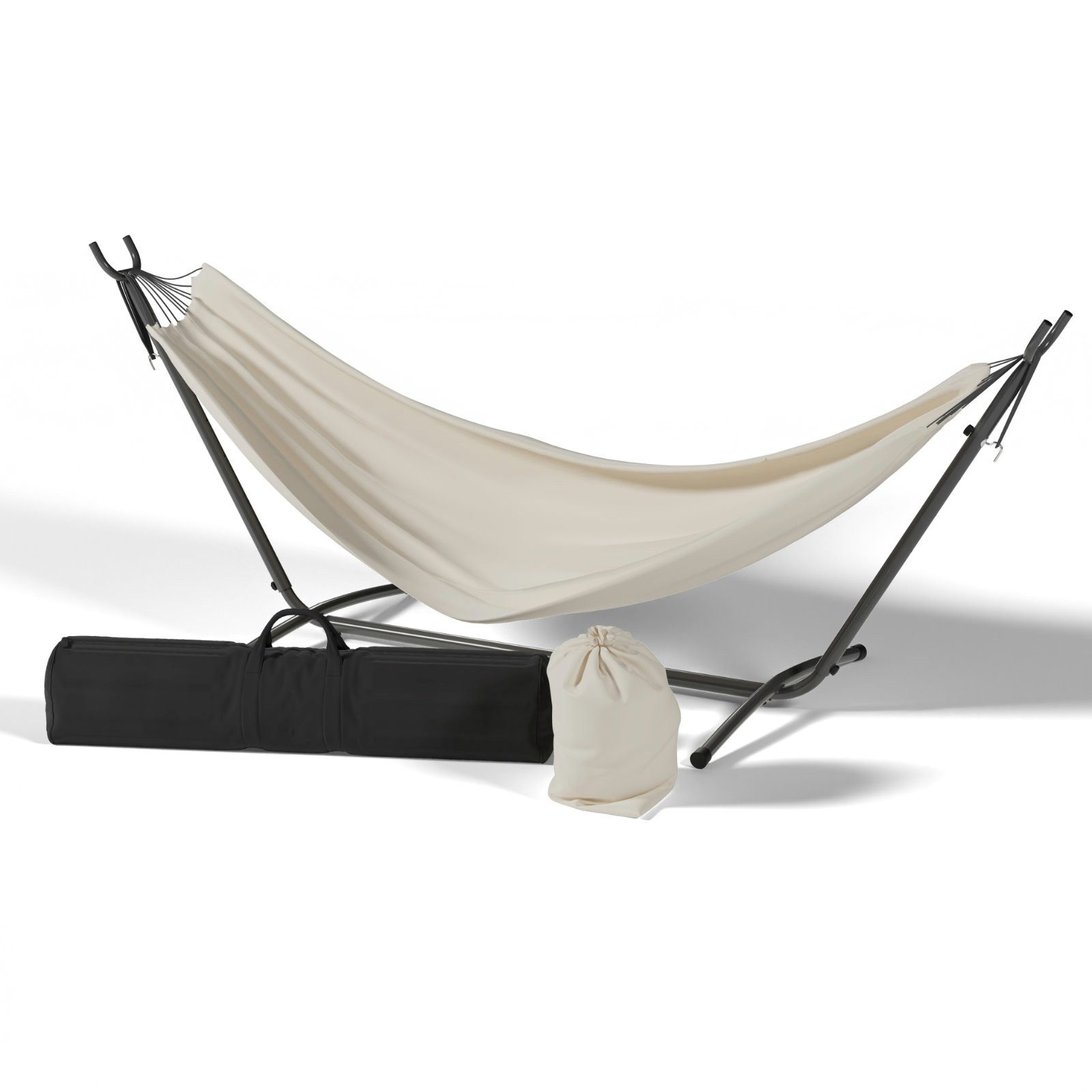 HAGO Hängematte Outdoor Hängematte Schwarz Stahlgestell günstig online kaufen