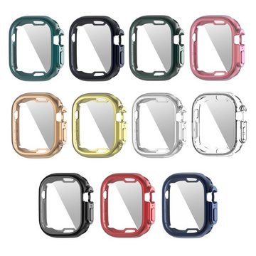 Wigento Smartwatch-Hülle Für Apple Watch Ultra 1 + 2 49mm Shockproof Hülle TPU + PET Folie Grün