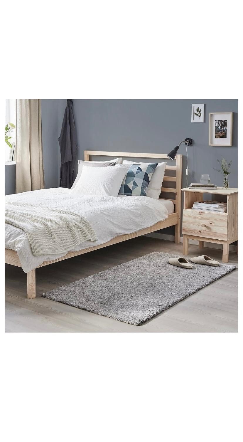 IKEA Teppich Ikea STOENSE Teppich Kurzflor, 80 x 150 cm, Mittelgrau