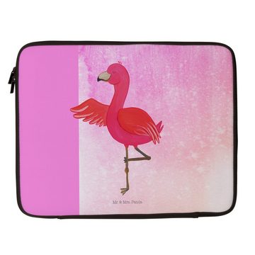 Mr. & Mrs. Panda Laptop-Hülle Flamingo Yoga - Aquarell Pink - Geschenk, Baum, Achtsamkeit, Laptop