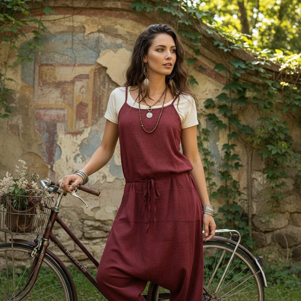 Guru-Shop Relaxhose Boho Jumpsuit, Baumwoll Sommer Pluderhose,.. alternativ günstig online kaufen