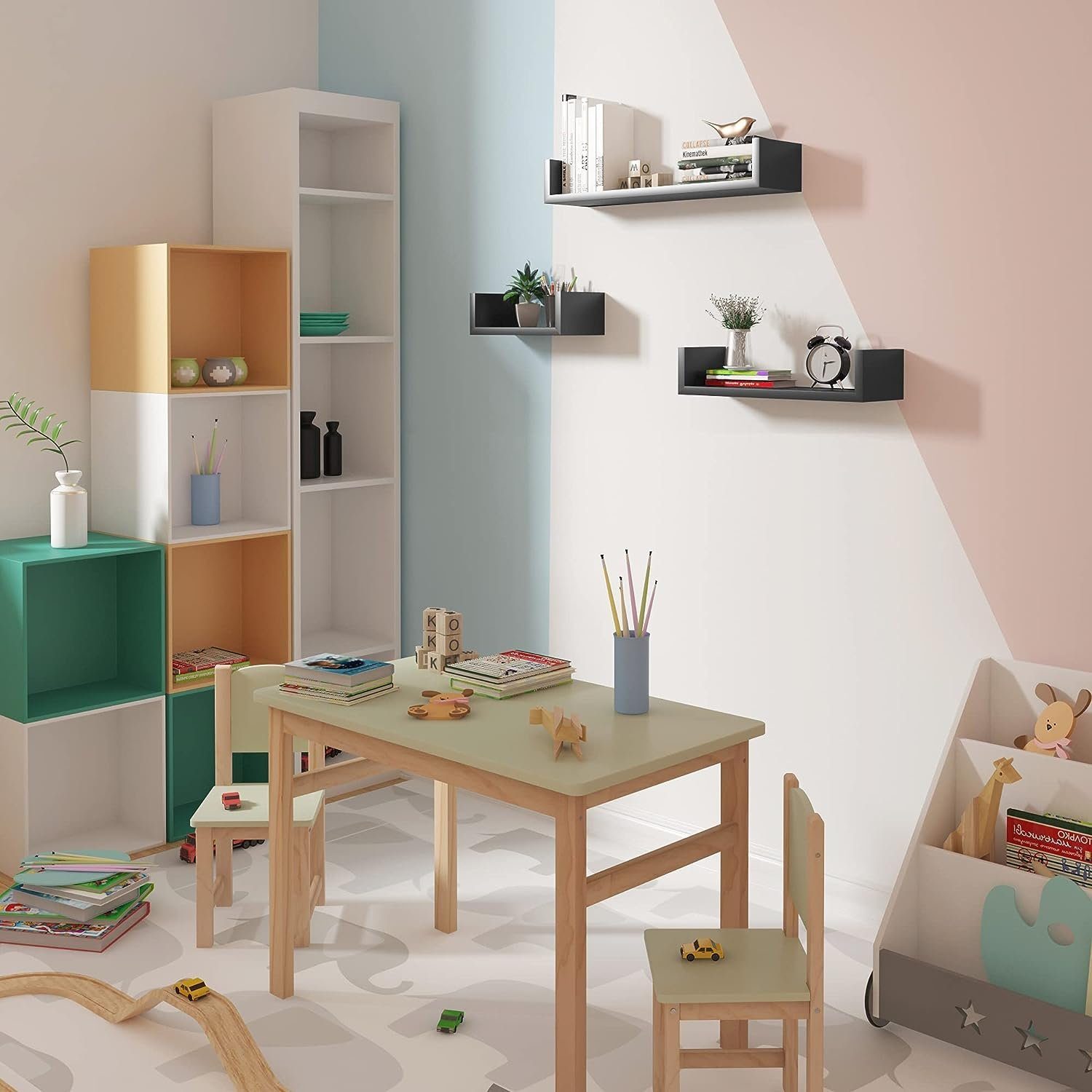 Woltu Wandregal, 1-tlg., Wandregal 3er Set Bücherregal Hängeregal günstig online kaufen