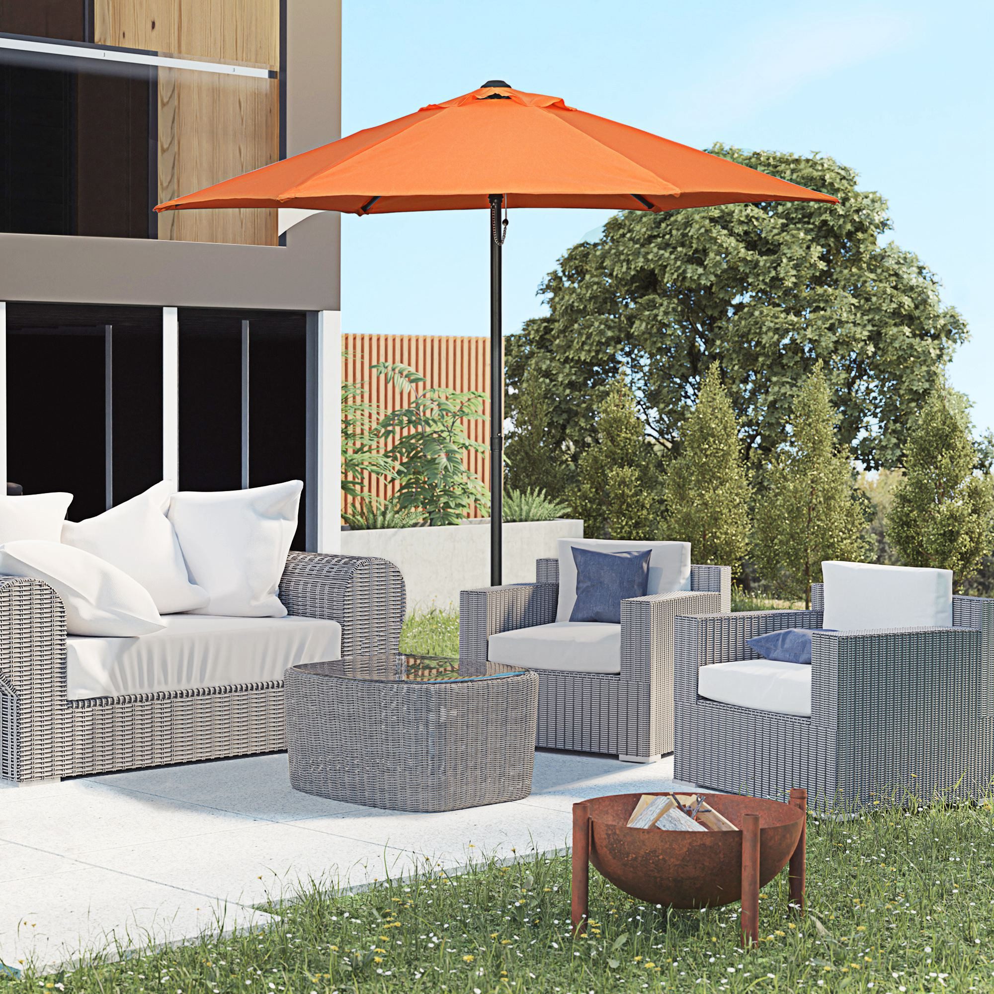Outsunny Sonnenschirm mit Knickfunktion, sechseckig, windfest, günstig online kaufen