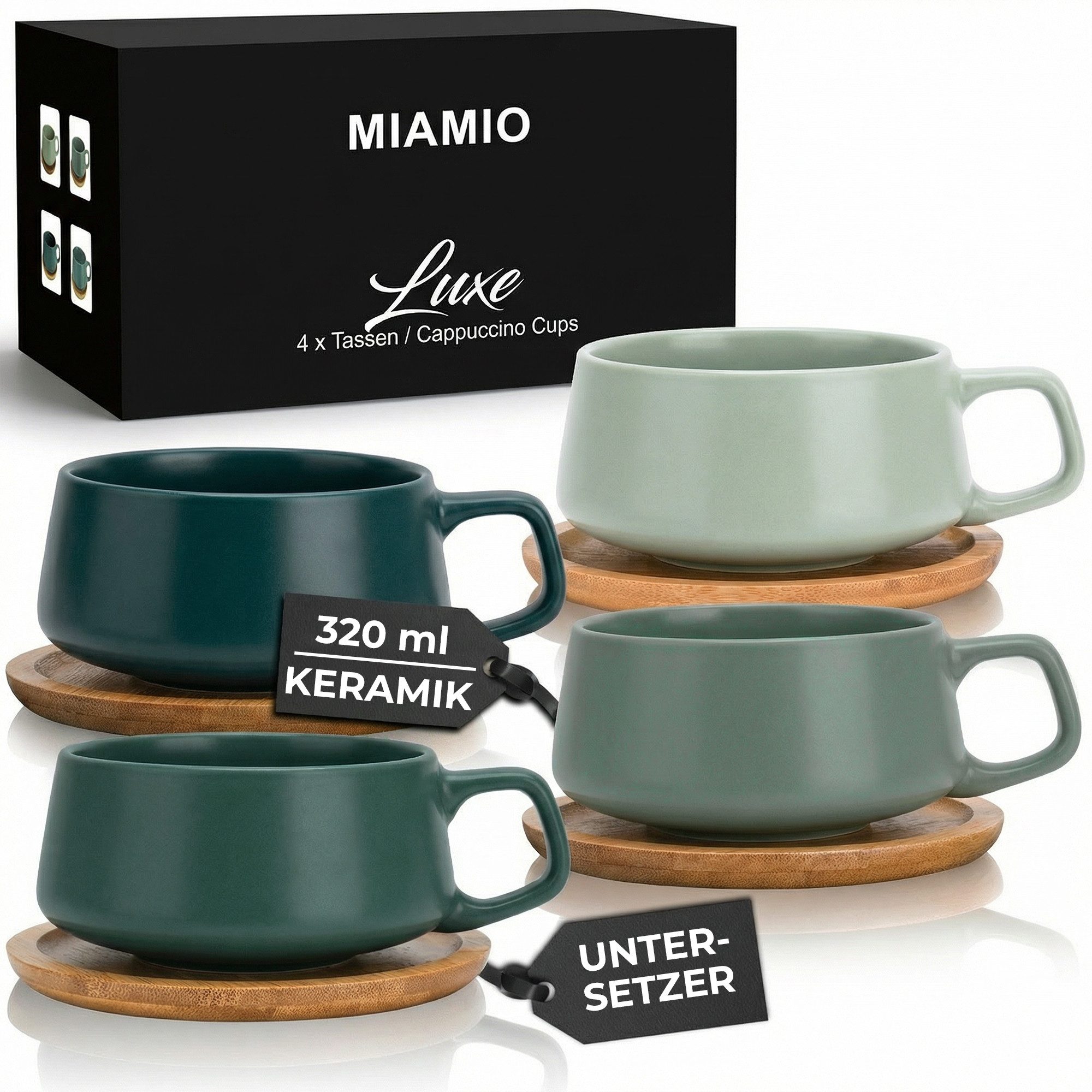 MiaMio Cappuccinotasse Cappuccino Cups (Luxe Collection), 8-tlg.
