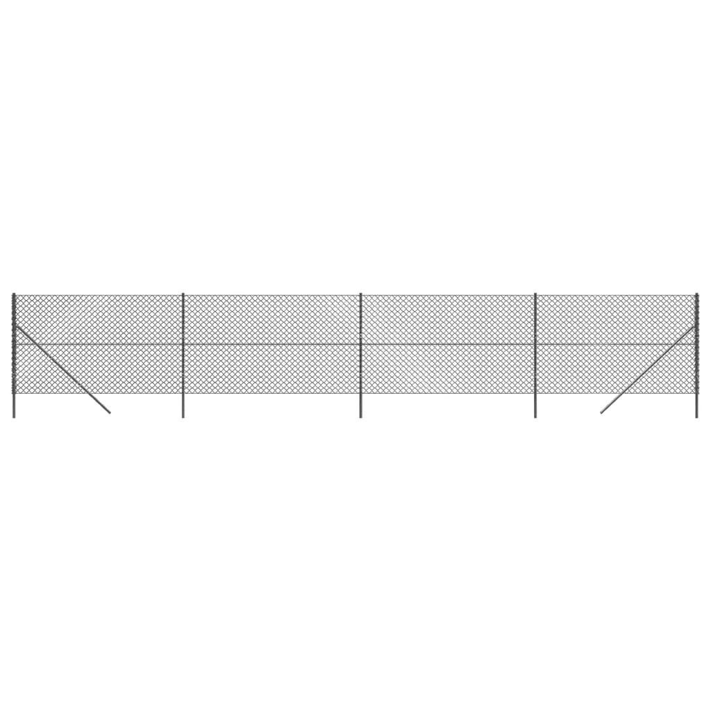 vidaXL Gartenzaun Maschendrahtzaun Anthrazit 1,4x10 m, (1-St)