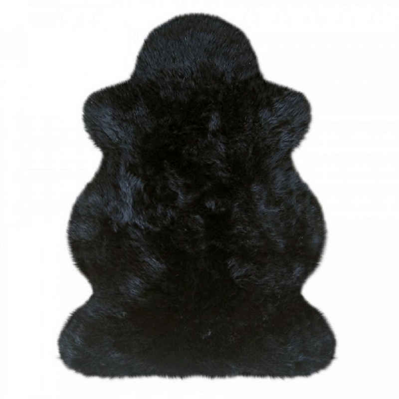 Fellteppich Lammfell pflanzlich gefärbt schwarz, Mein Style, Tierform, Höhe: 50 mm