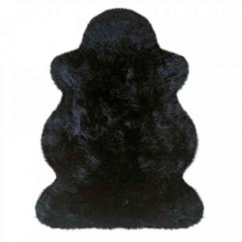Fellteppich Lammfell pflanzlich gefärbt schwarz, Mein Style, Tierform, Höhe: 50 mm
