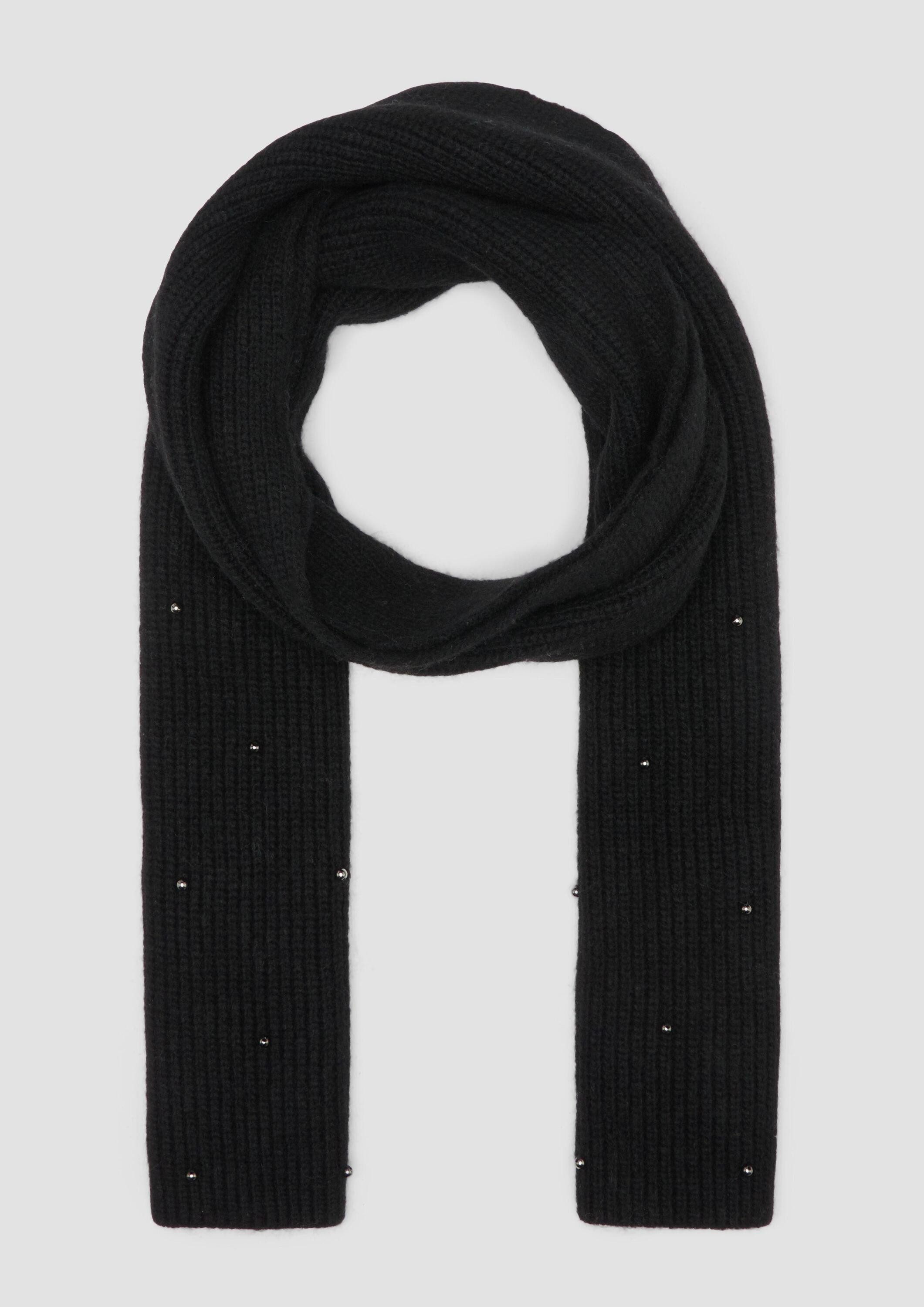 s.Oliver Schal Tuch, Gestrickter Schal mit Schmuckperlen günstig online kaufen