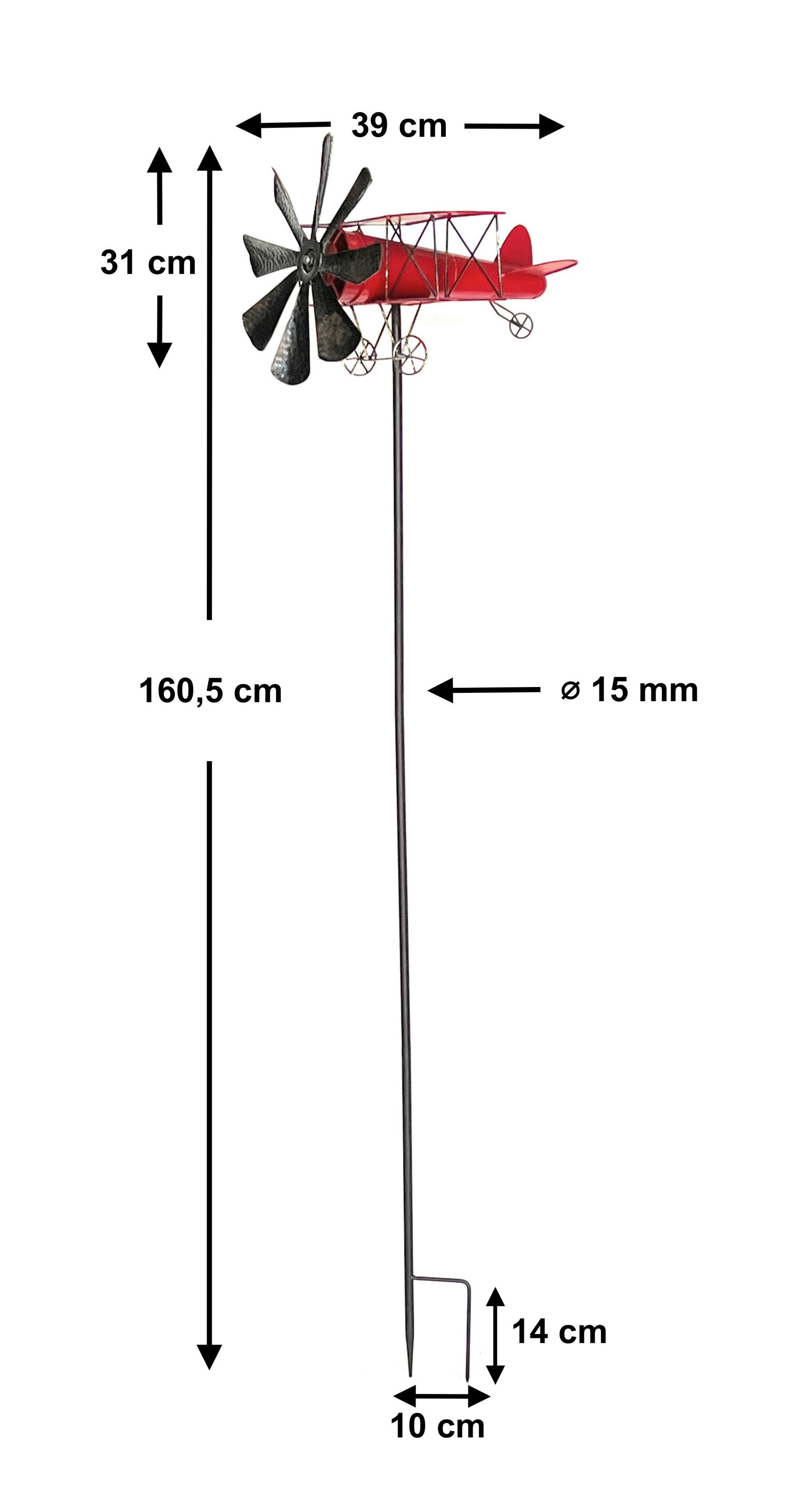 DanDiBo Gartenstecker Metall Flugzeug XL 160 günstig online kaufen