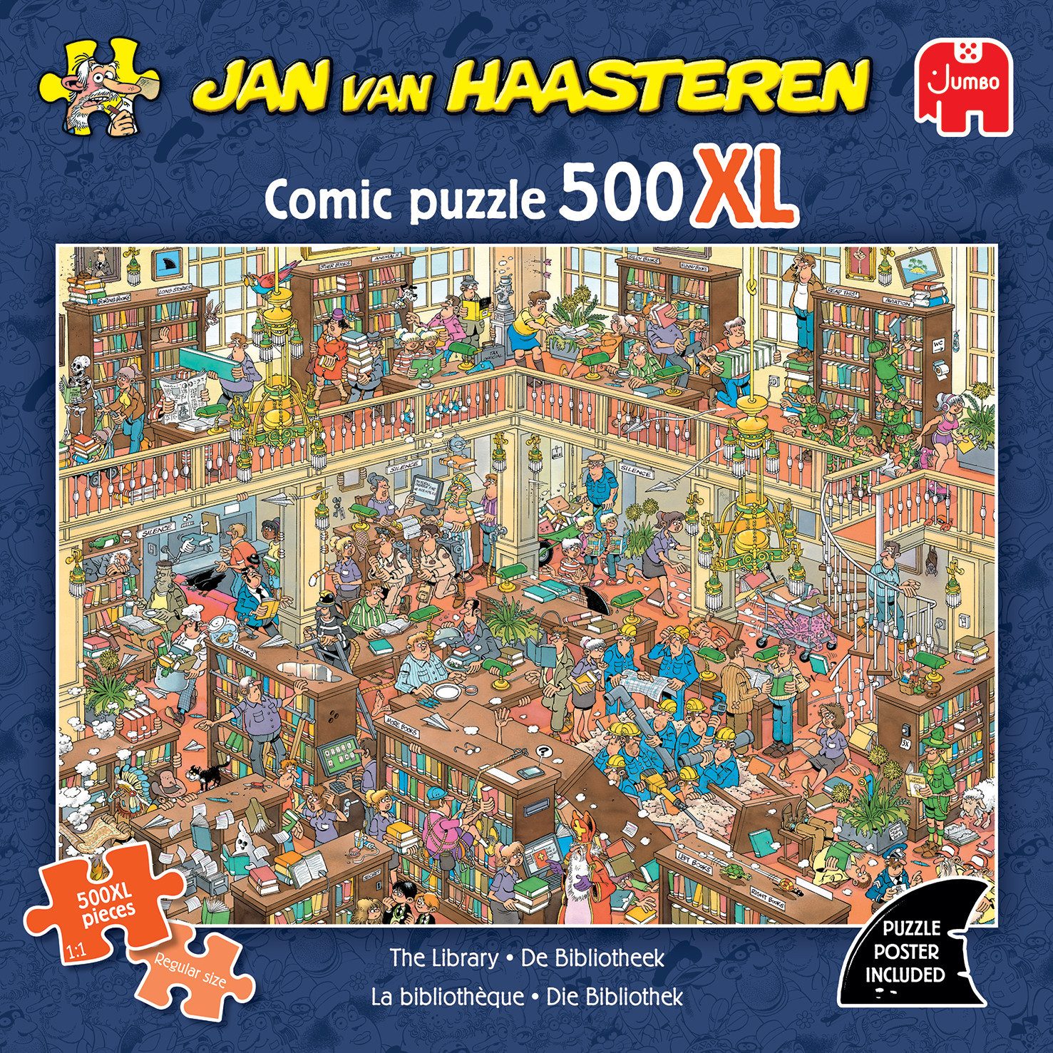 Jan van Haasteren Puzzle Jan van Haasteren 500XL - Die Bibliothek (500 Teile), 500 Puzzleteile