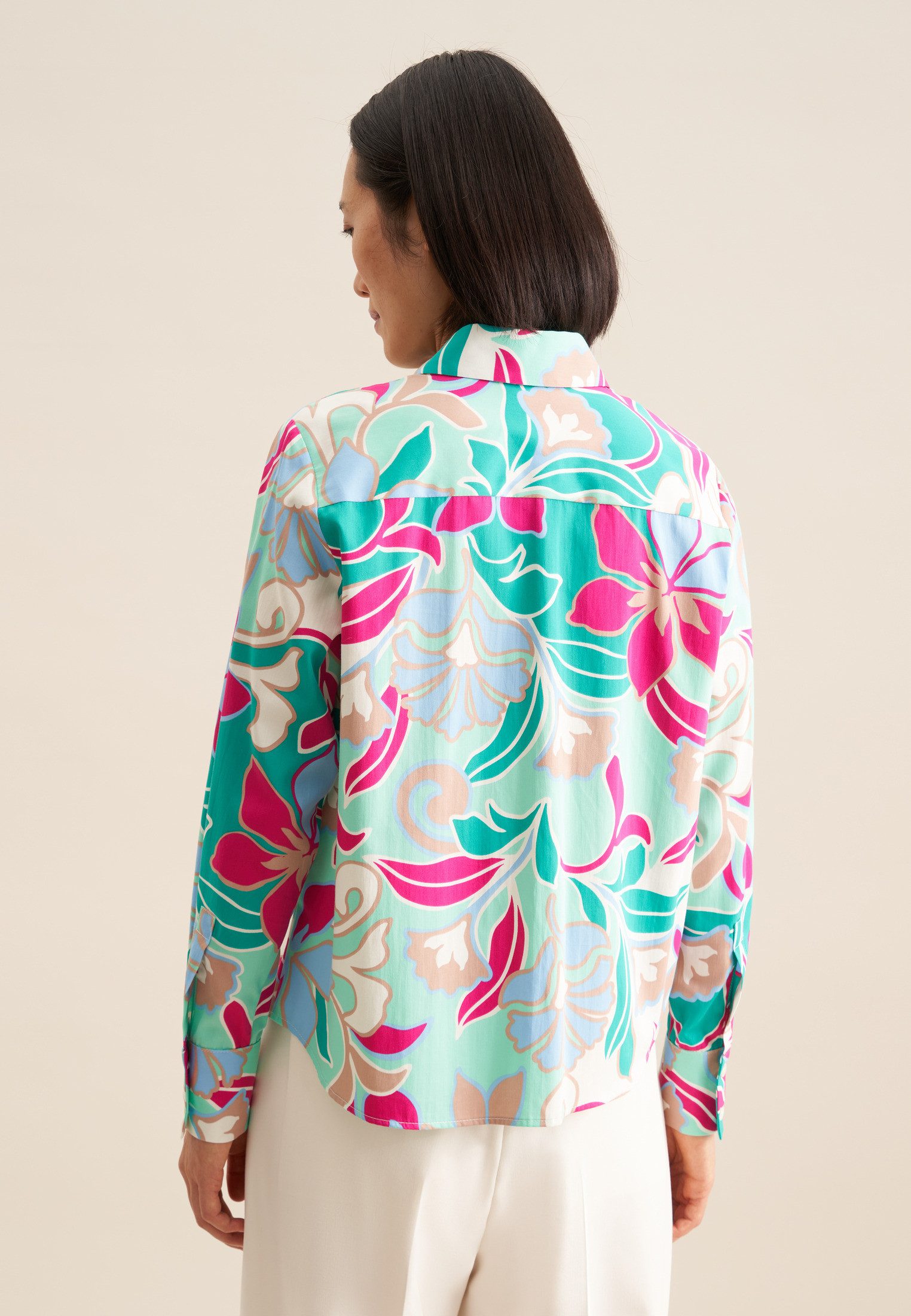 seidensticker Hemdbluse "Schwarze Rose", Langarm Kragen Floral günstig online kaufen