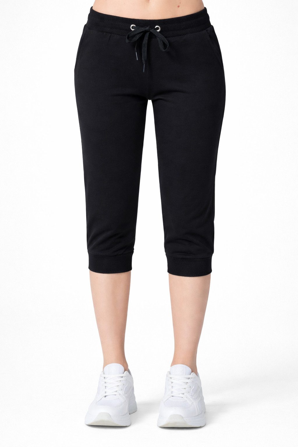 Smith & Solo 3/4-Hose Damen - Jogginghose, kurze Hose, Caprihose Elastikbund mit Kordelzug