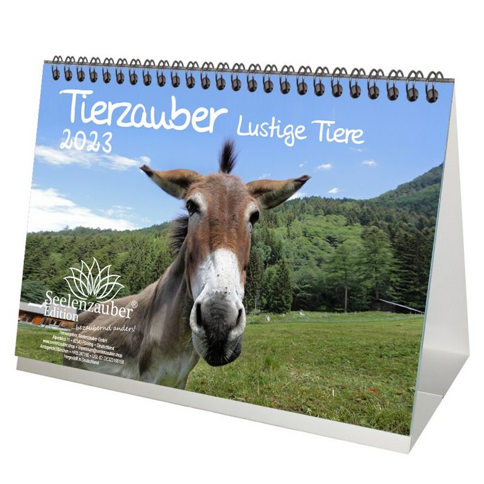 Seelenzauber Tischkalender Tierzauber lustige Tiere DIN A5 Tischkalender für 2023 Lustige Momente