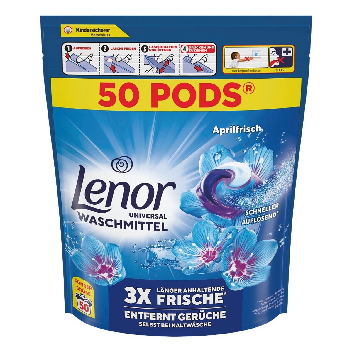 LENOR Aprilfrisch Vollwaschmittel (50 WL/ 50 PODS)