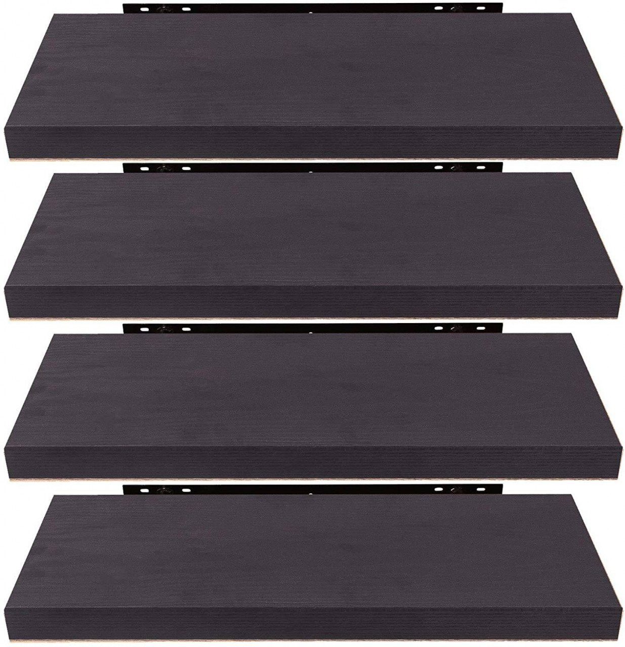 EUGAD Wandregal, 4-tlg., Holz Board Modern in verschiedenen Farben Größen Schwarz Holzdeko