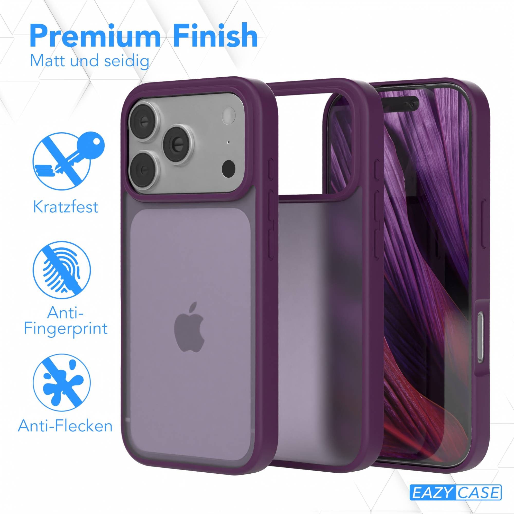 EAZY CASE Handyhülle Outdoor Case für Apple iPhone 17 Pro 6,3 Zoll, Outdoor Case mit Kameraschutz stoßfest Back Cover Violett – Bild 5 von 5