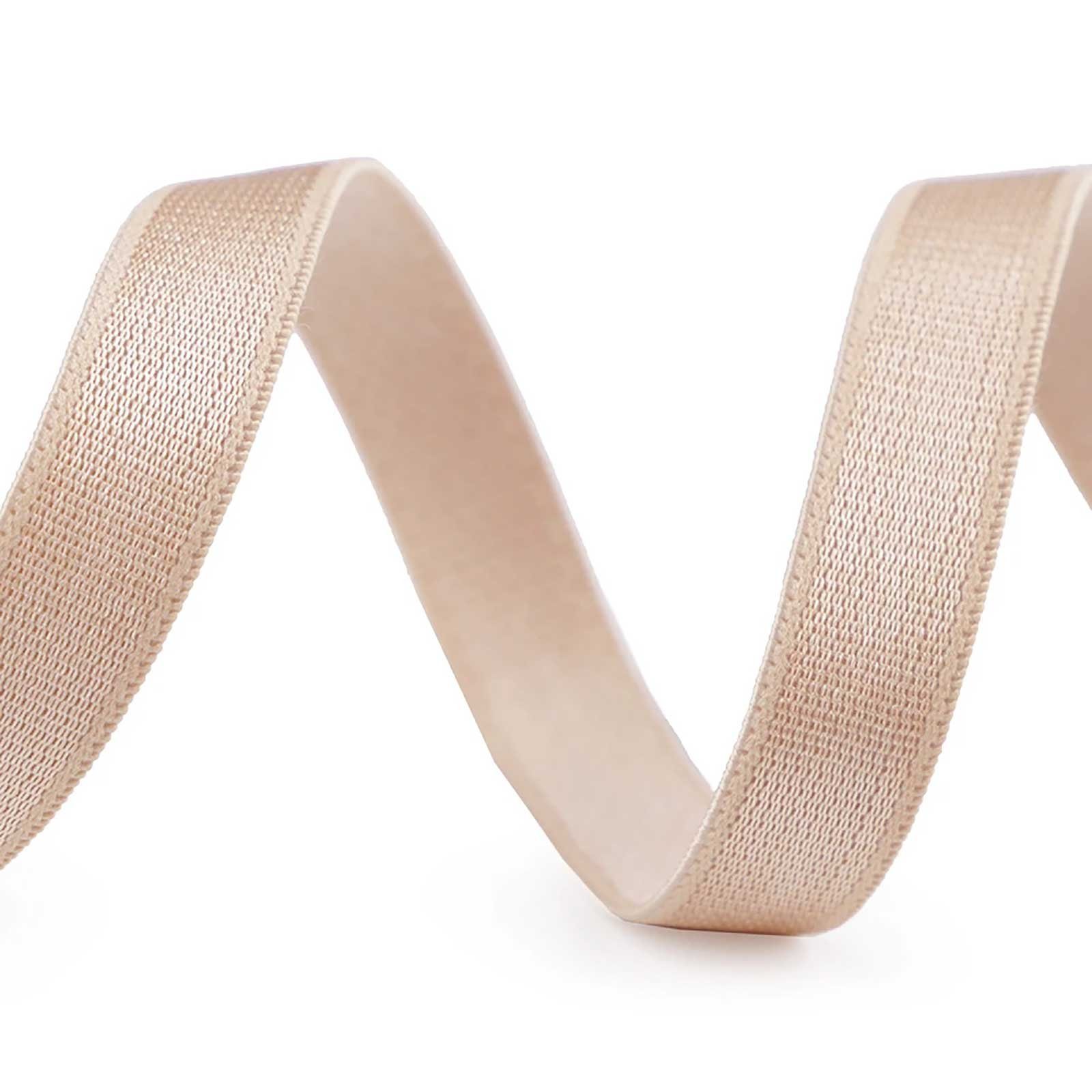 maDDma Gummiband Satin-Gummiband BH-Trägerband ab 1m x 10mm Wäschegummi Seidenglanz, beige