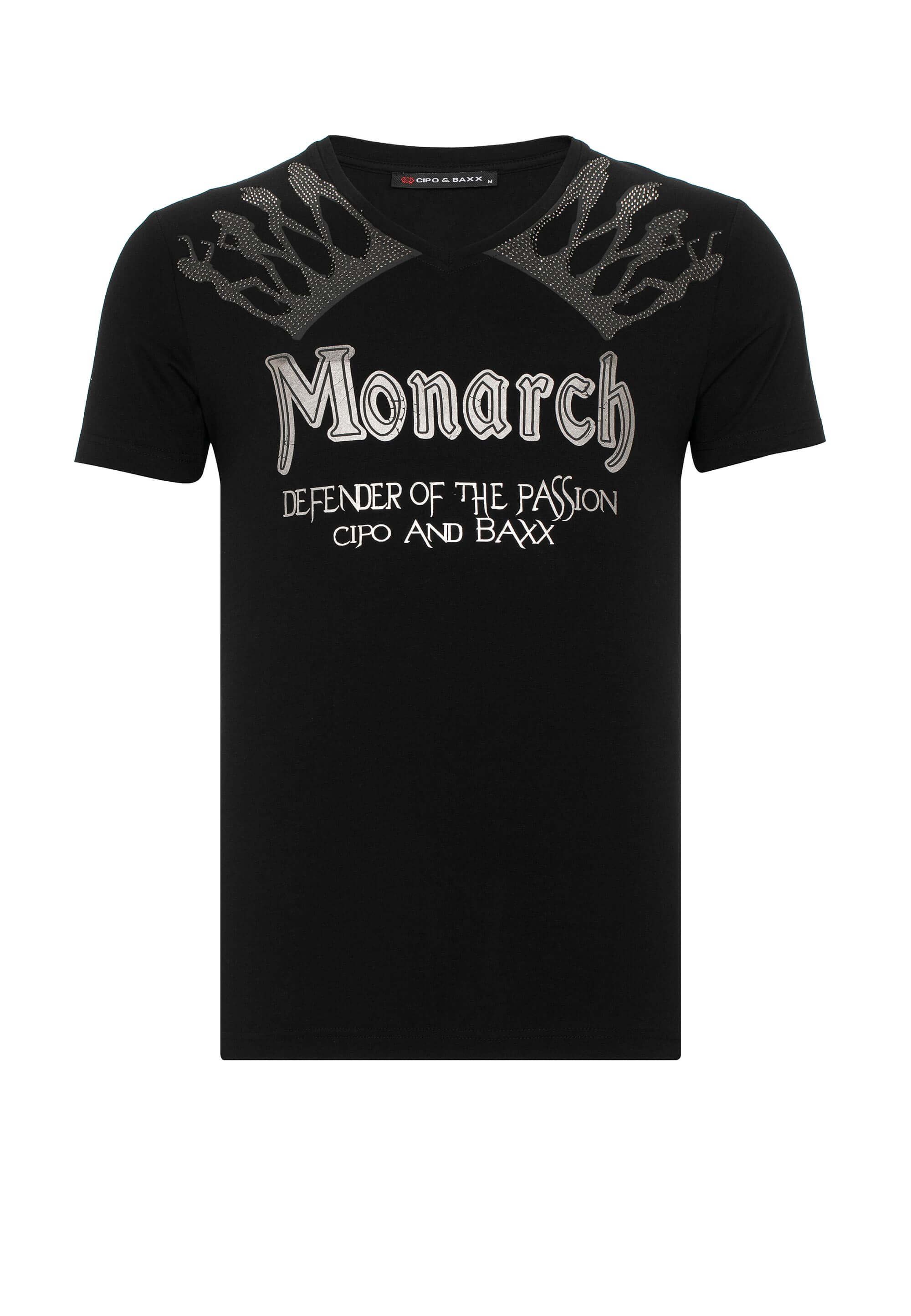 Print T-Shirt Cipo mit schwarz Baxx & markantem