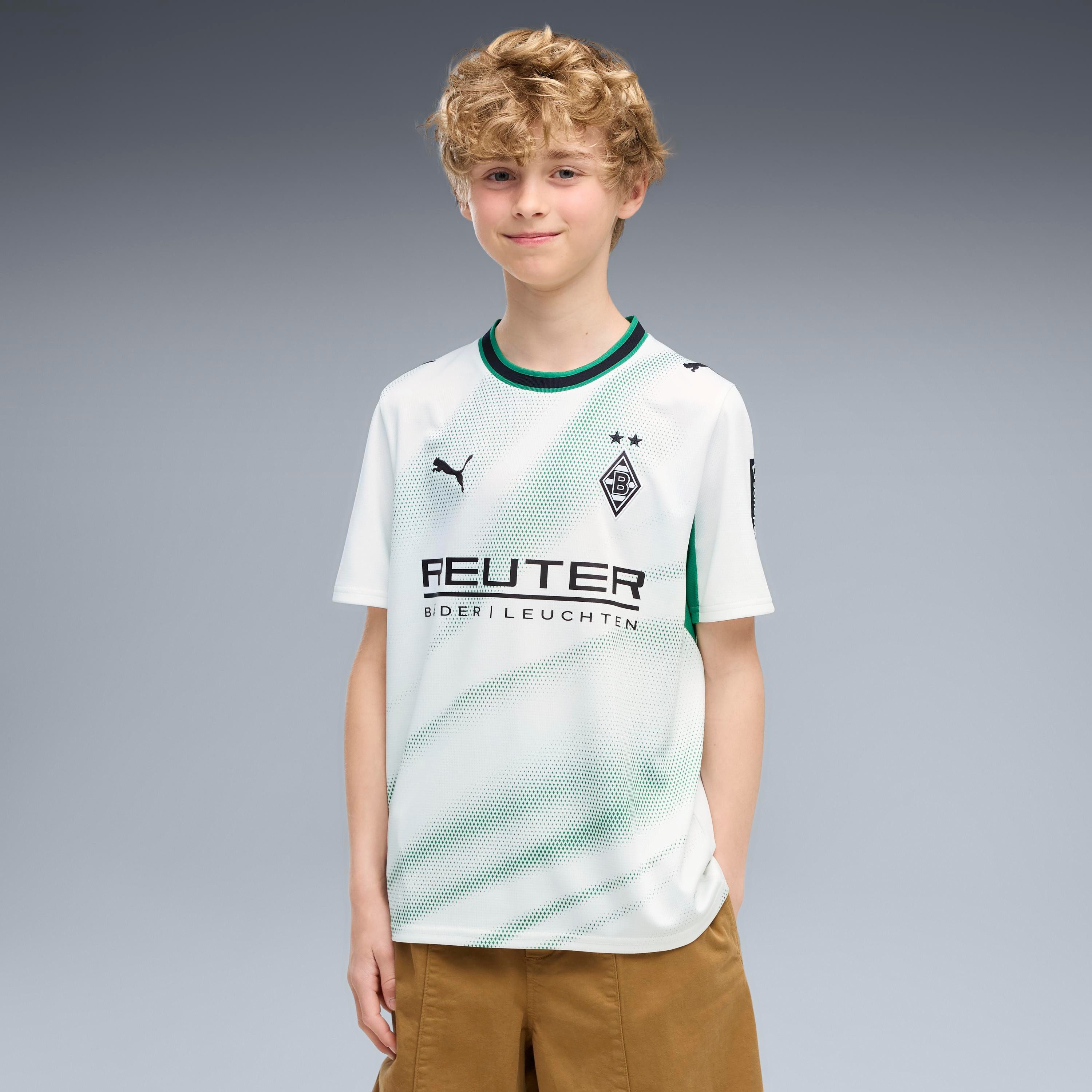 PUMA Fußballtrikot BMG HOME JERSEY REPLICA JR für Jugendliche, mit DryCELL-Technologie, atmungsaktiv