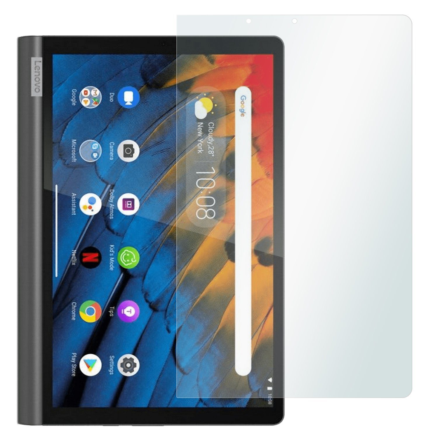 SLABO Schutzfolie 2 x Displayschutzfolie Crystal Clear, Lenovo Yoga Smart Tab 10,1" (YT-X705F)