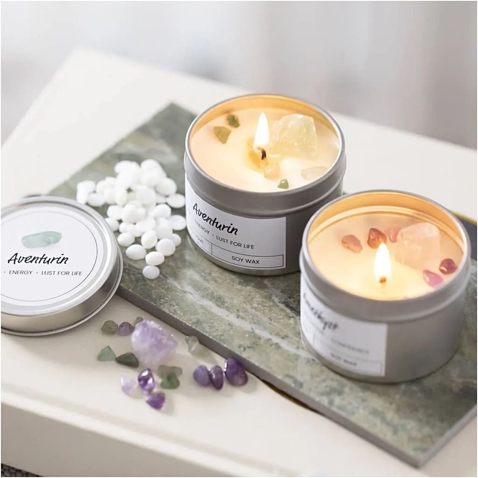 creativ company Kreativset Mini Craft Kit Kerzengießen mit Aventurin und Amethyst, (25-tlg)