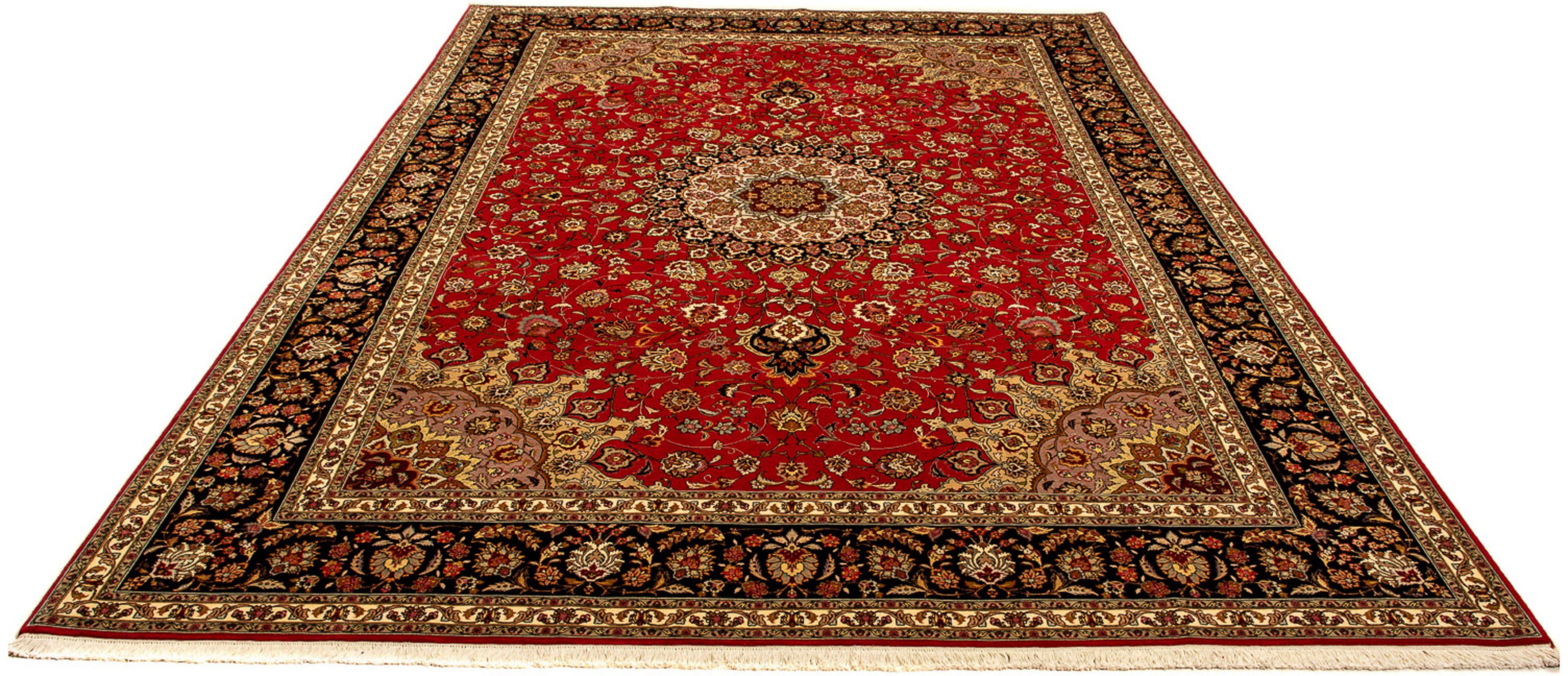 Orientteppich Perser - Täbriz - Royal - 351 x 253 cm - rot, morgenland, rechteckig, Höhe: 7 mm, Wohnzimmer, Handgeknüpft, Einzelstück mit Zertifikat