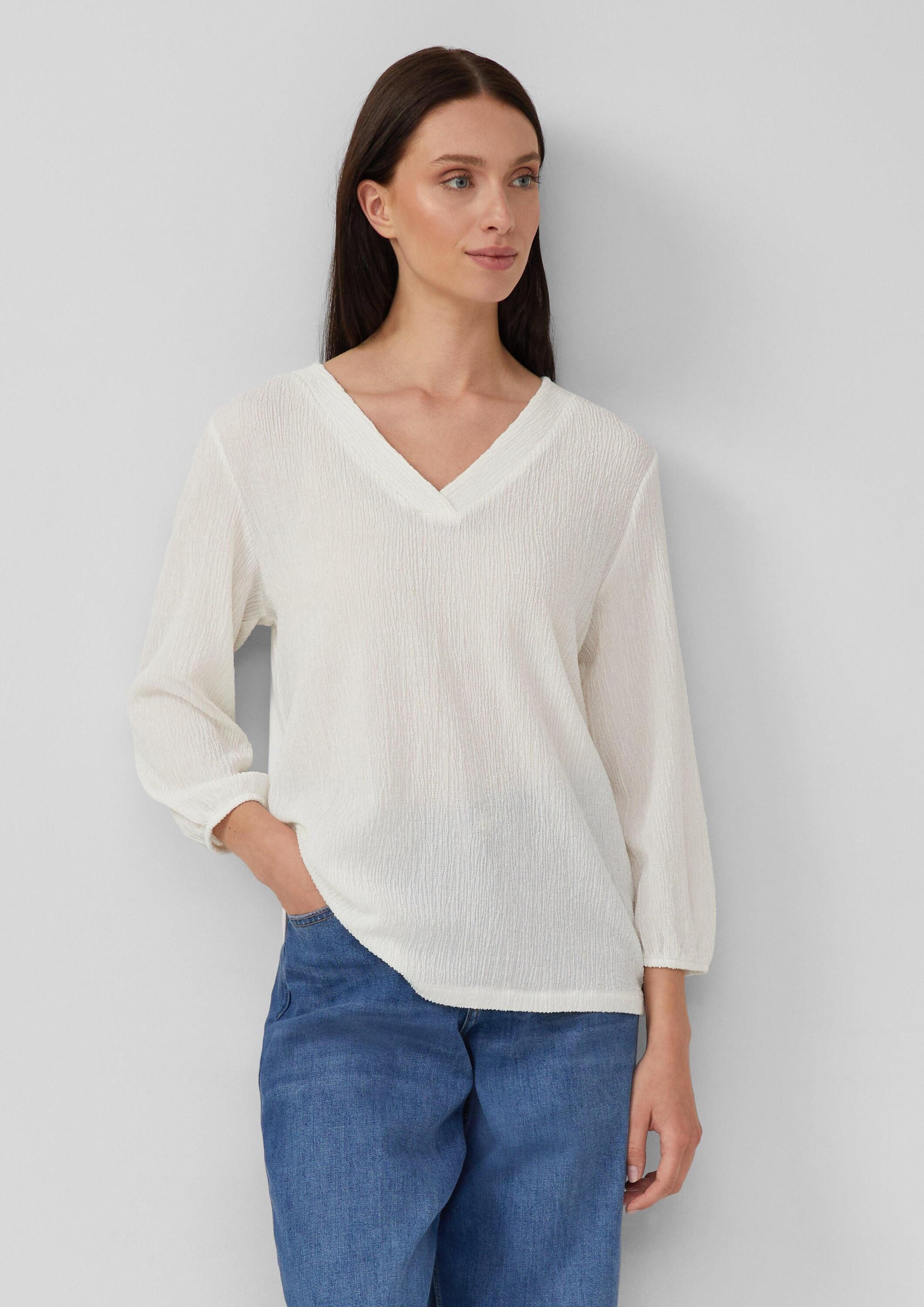 s.Oliver 3/4-Arm-Shirt T-Shirt Strukturshirt im Fabricmix mit 3/4-Arm günstig online kaufen