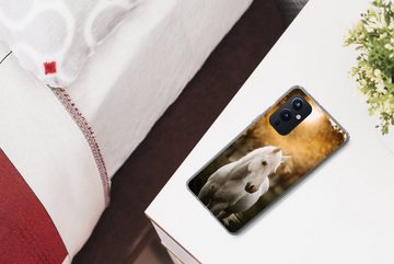 MuchoWow Handyhülle Pferd - Sonne - Herbst - Tiere - Natur, Phone Case, Handyhülle OnePlus 9, Silikon, Schutzhülle