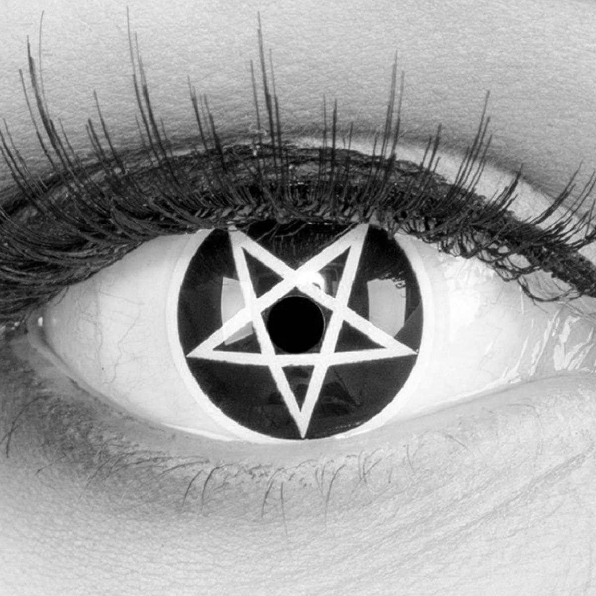 MeralenS Motivlinsen Schwarzweiße &amp;#39;Pentagram&amp;#39; Manga Fun Linsen 1 Paar ...