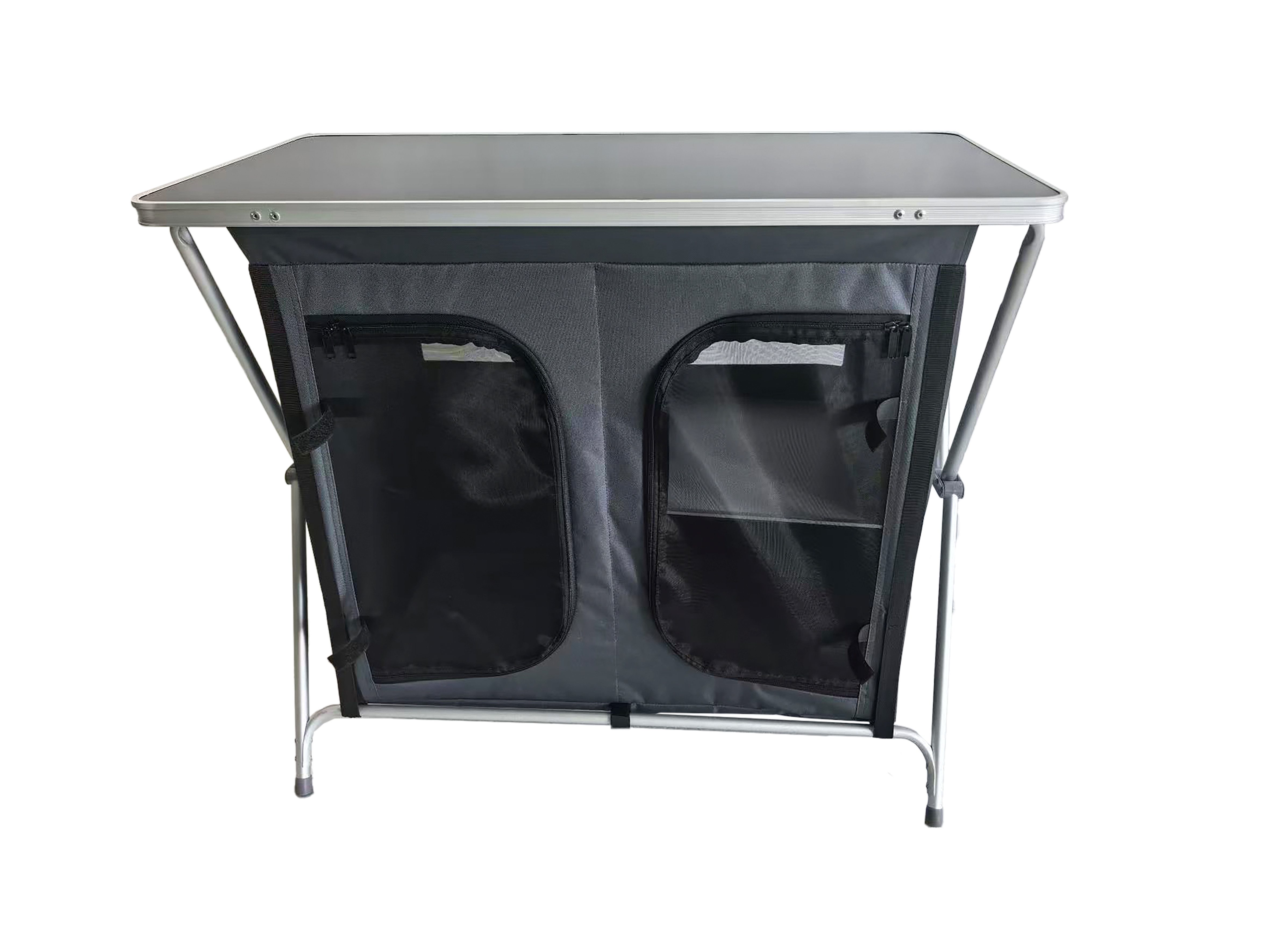 Greemotion Campingschrank Silber / Anthrazit klappbar 90,5x47x80 cm inkl. Tragetasche