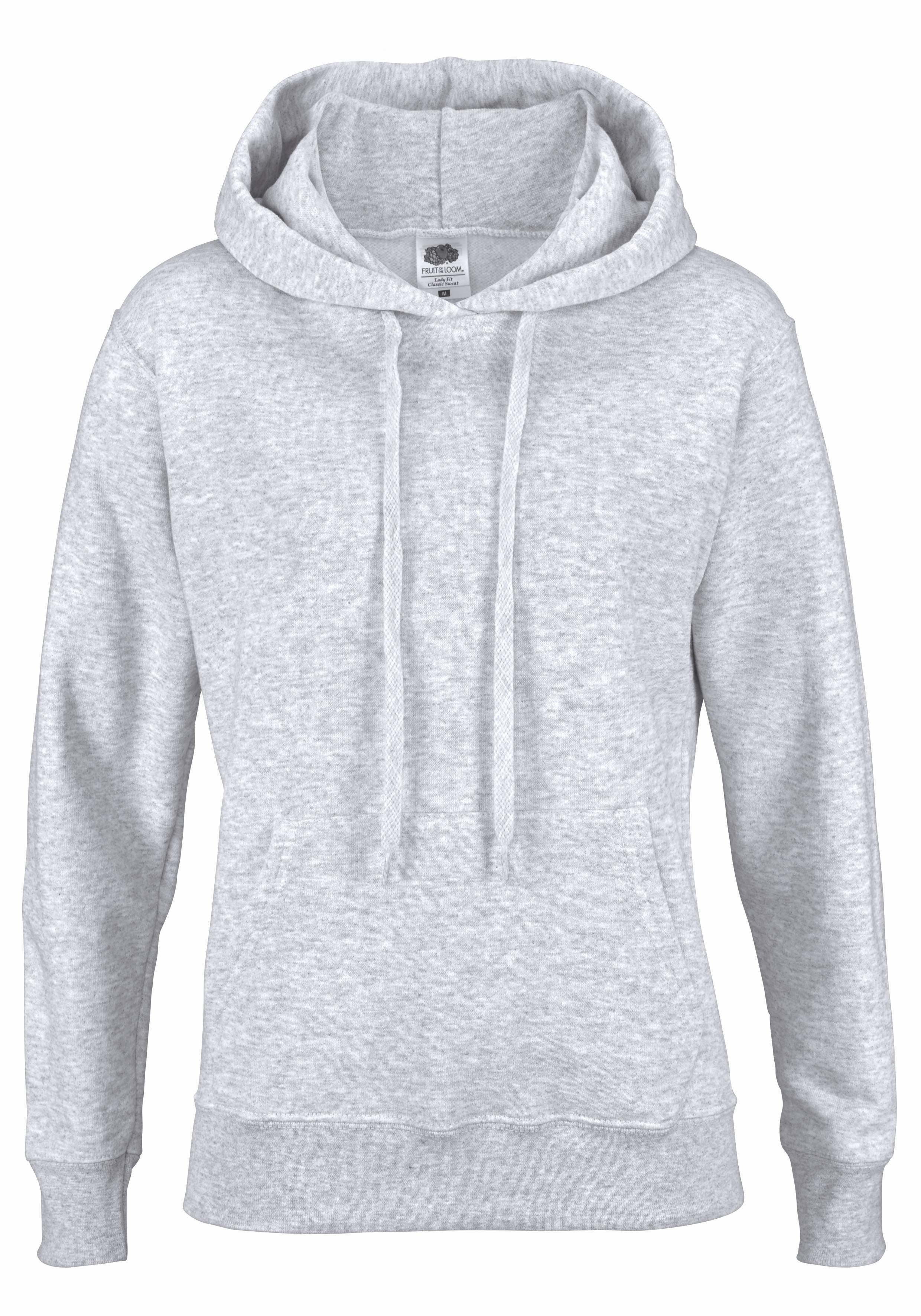 the Loom Sweatshirt grau-meliert Fruit hooded of Classic Sweat Lady-Fit