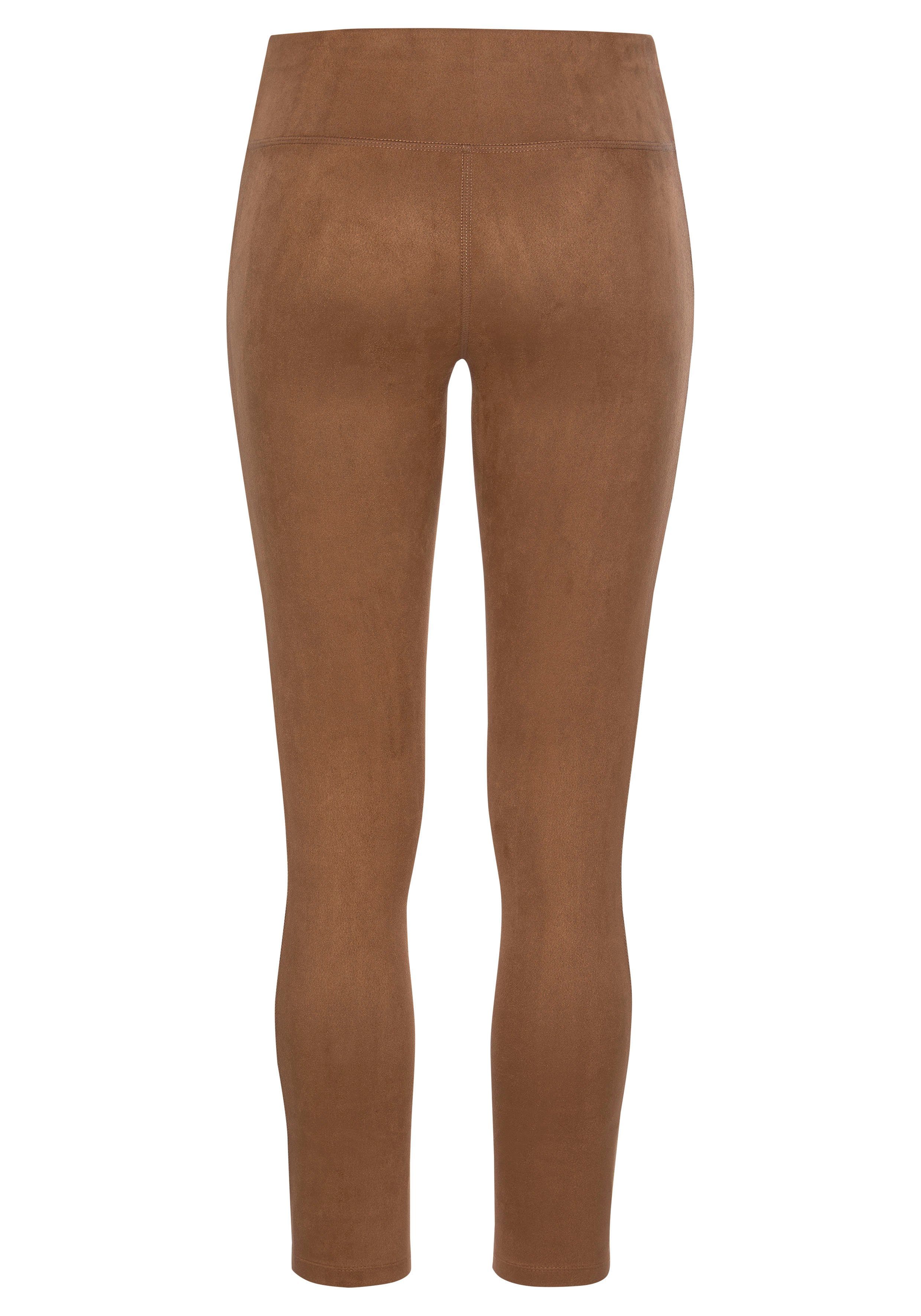 LASCANA Leggings in Velourleder-Optik