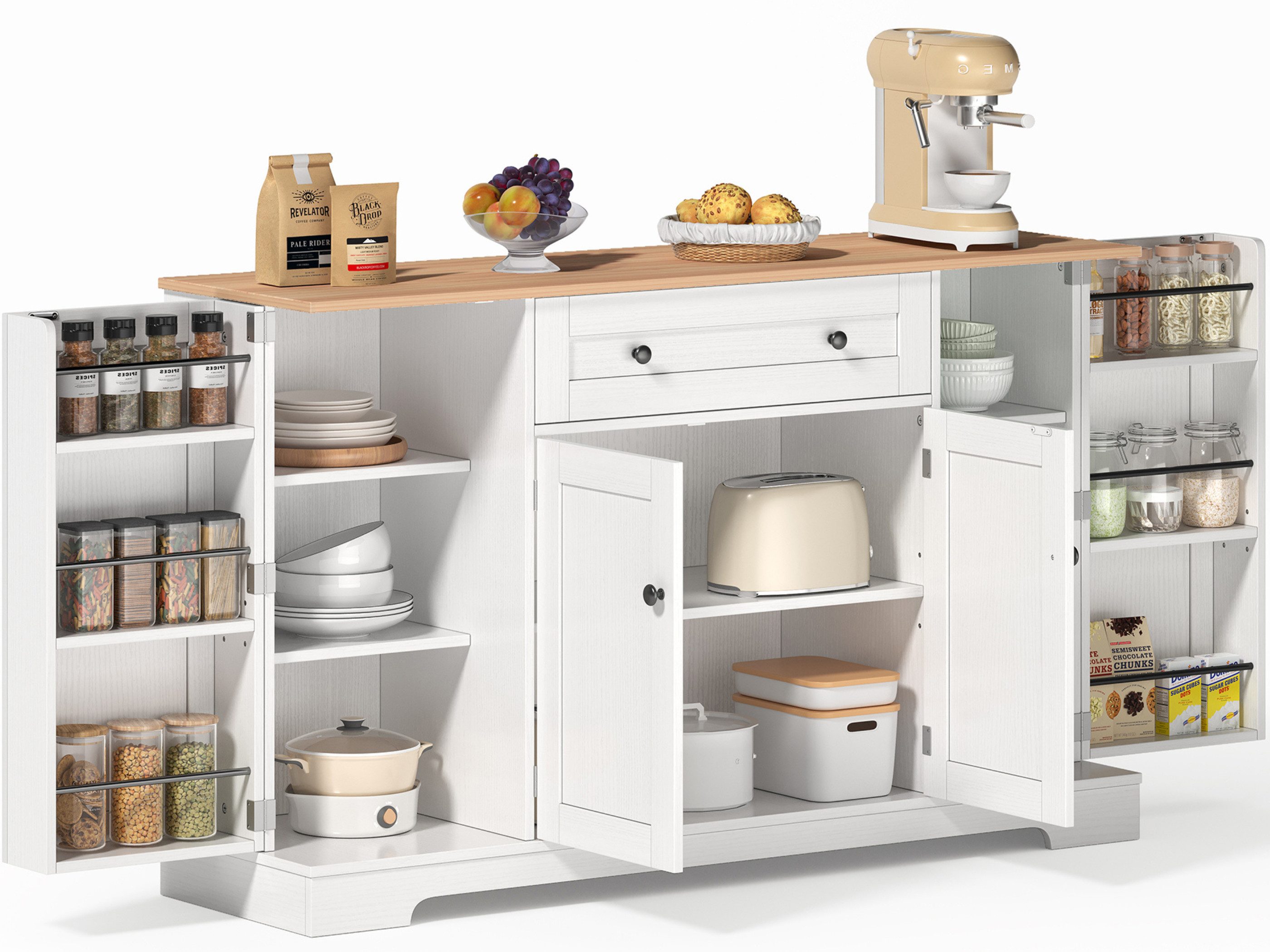 SeedWave Anrichte Modern Küchenbuffet Mehrzweckschrank Beistellschrank mit günstig online kaufen