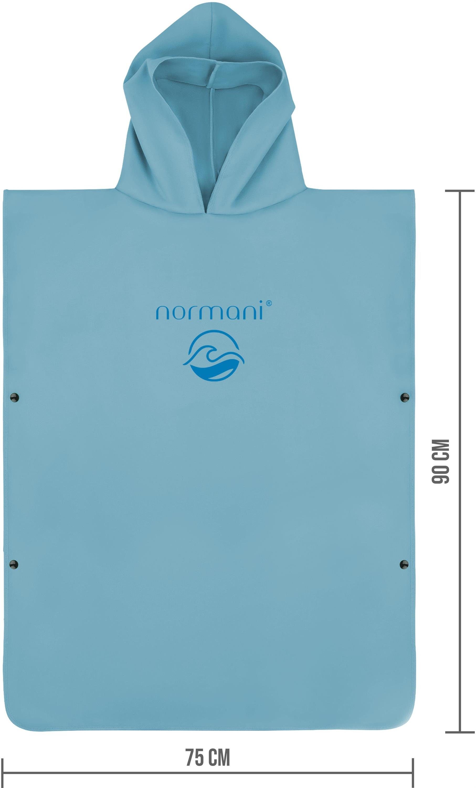 normani Badeponcho Kinder Mikrofaser Badeponcho 10-13 Jahre Camuy, Polyester, Kapuze, Schlupf, Bade Handtuch mit Ärmeln aus recyceltem Material