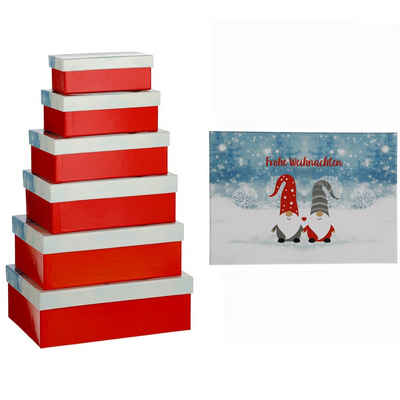 Annastore Geschenkbox 6-teiliges Set Geschenkboxen für Weihnachten Geschenkkarton, Geschenkverpackung