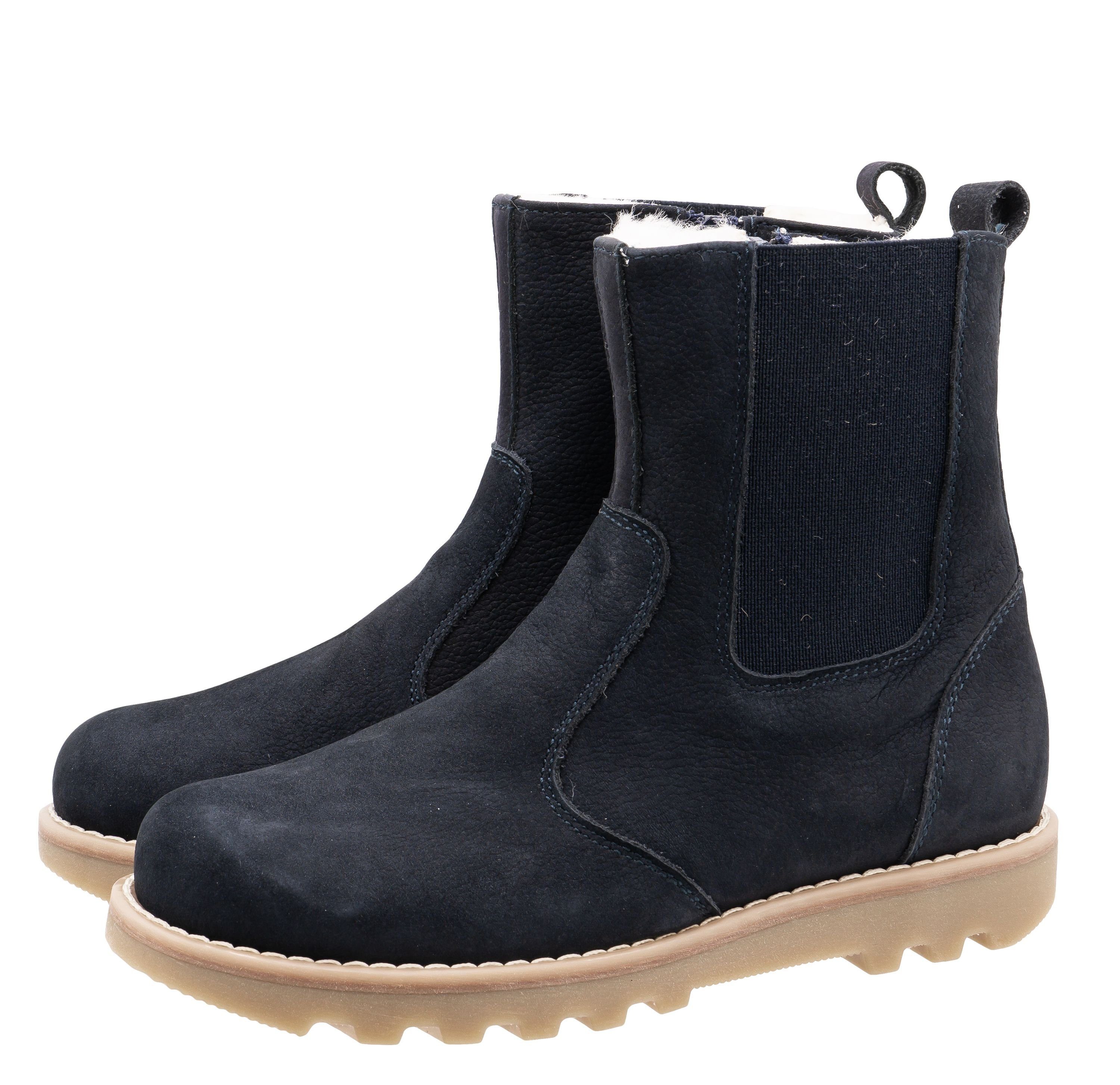 Zecchino d'Oro Stiefel A09 917 Boots Lammfell Blau Stiefelette