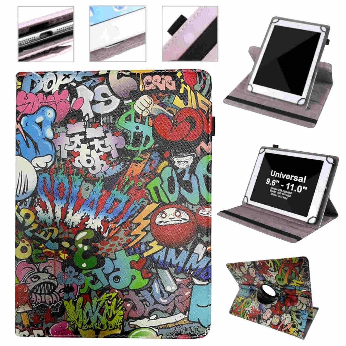 Wigento Tablet-Hülle Für Lenovo Tab P11 2. Gen 11.5 Zoll / Pad Plus 2023 360 Grad Rotation Universell Motiv 22 Tablet Tasche Kunst Leder Hülle Etuis