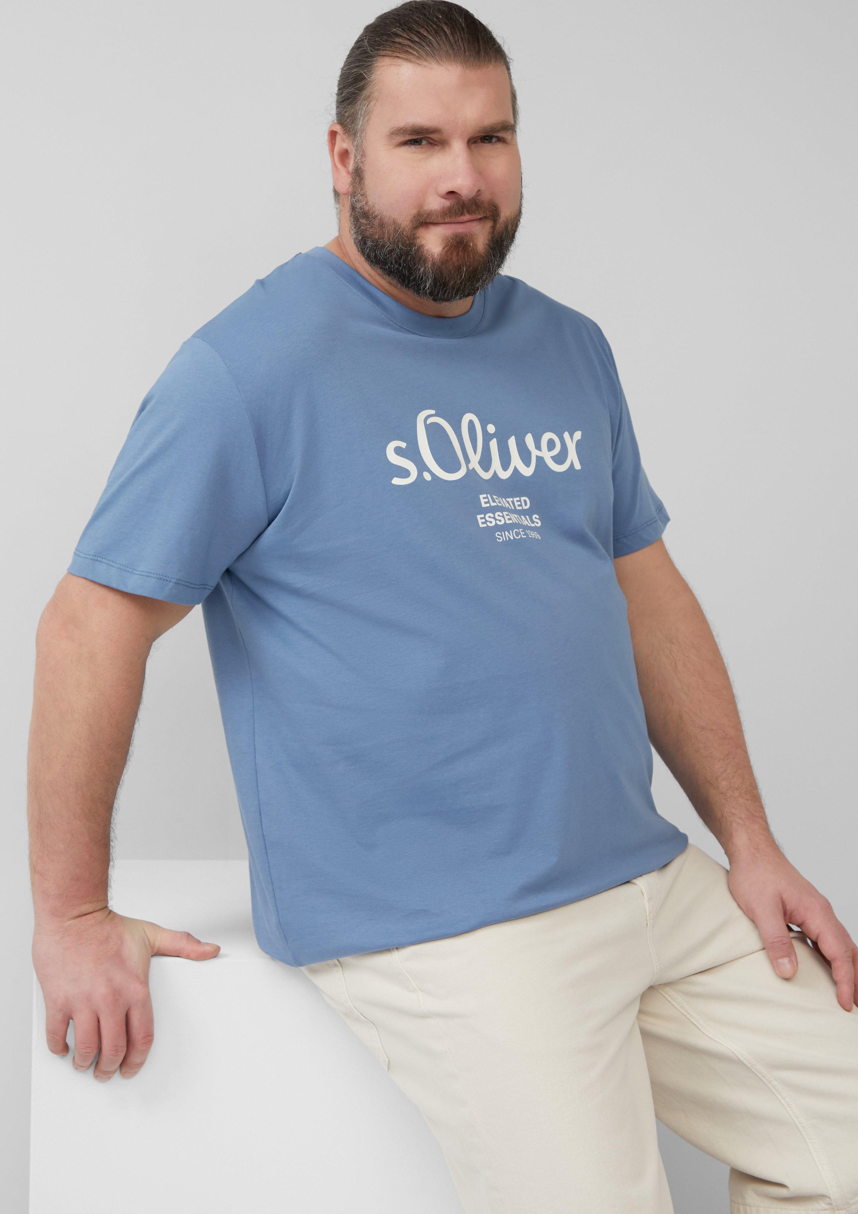 s.Oliver Kurzarmshirt Baumwoll-T-Shirt mit Logo-Print günstig online kaufen