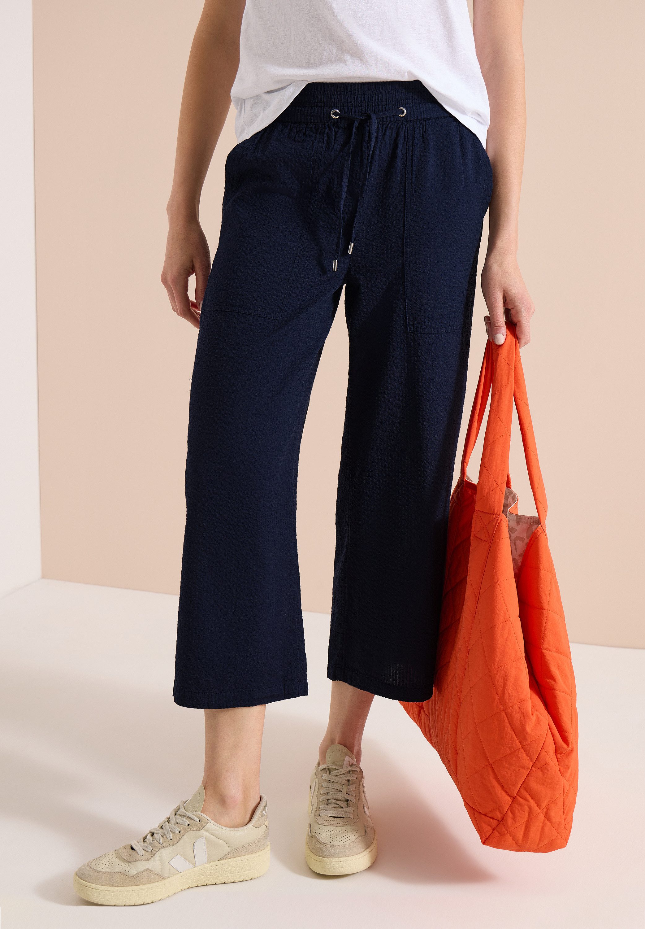 CECIL Culotte aus Seersucker-Material