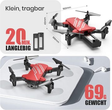 DEERC D20 Mini Drohne für Kinder mit Kamera, Faltbar RC Quadcopter Drohne (720P, mit 2 Akkus Lange Flugzeit, Tap-Fly, One Key Start, Headless Modus)