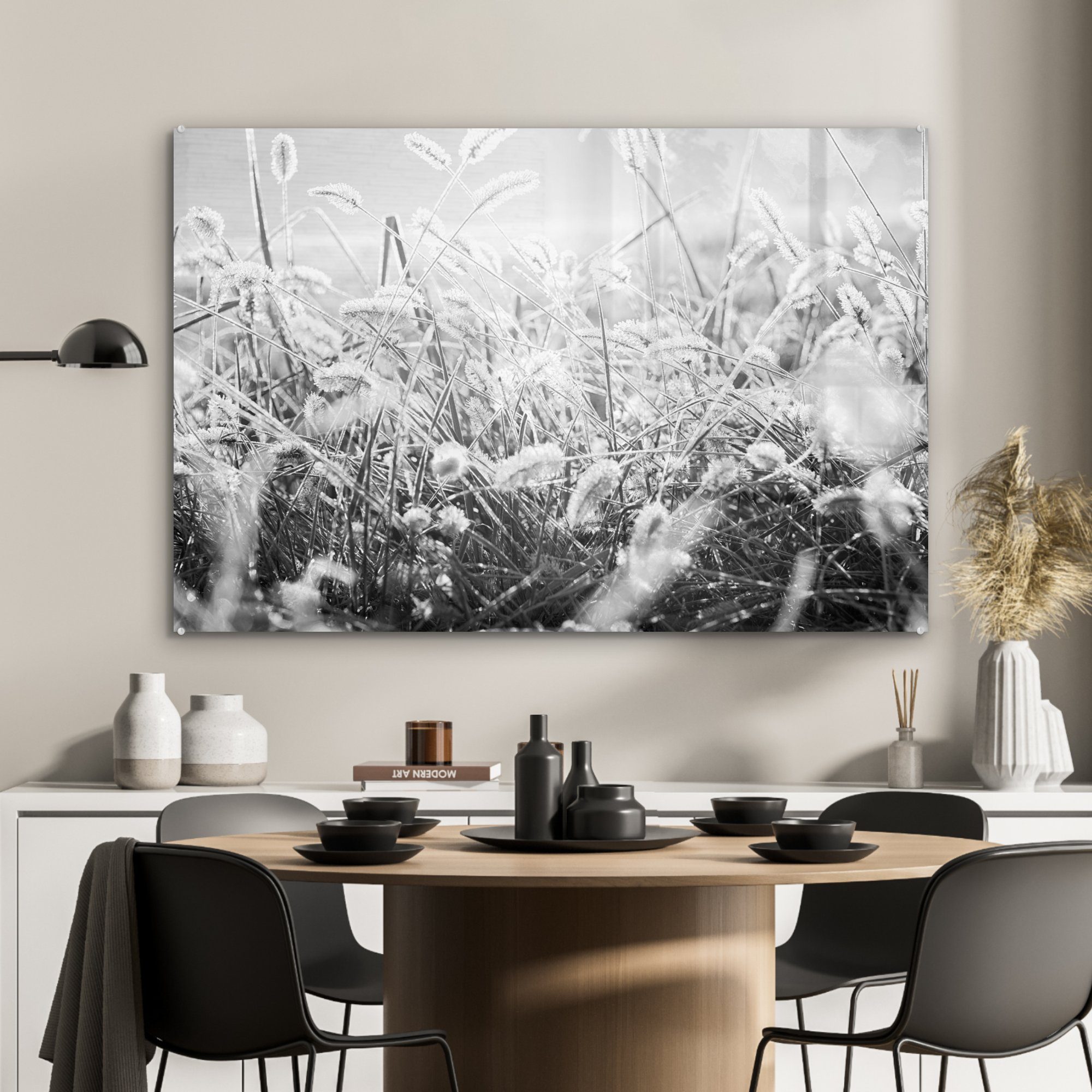 MuchoWow Acrylglasbild Winter - - Schwarz (1 Eiscreme - & St), Wohnzimmer Acrylglasbilder Schlafzimmer Weiß