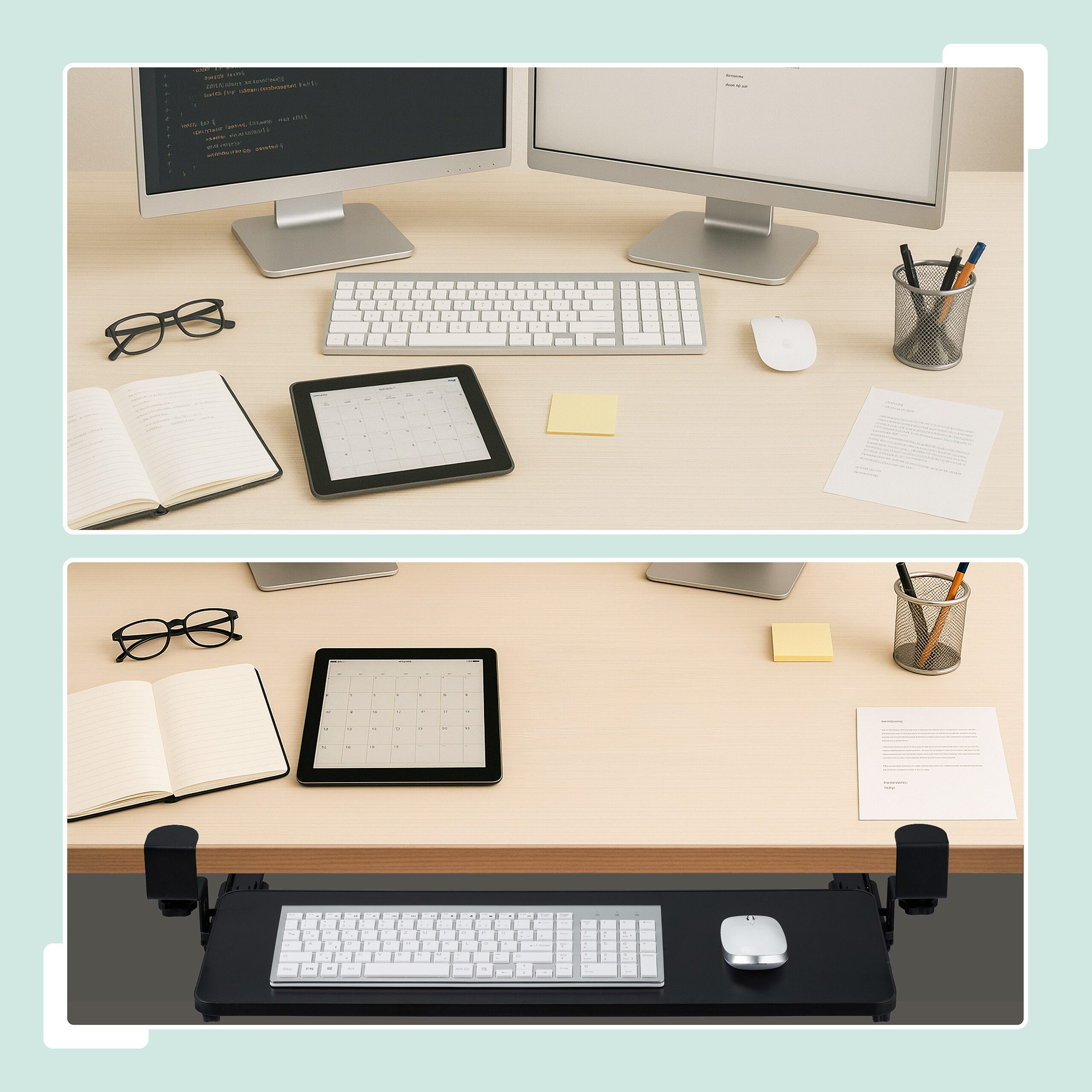 relaxdays Schreibtischaufsatz Ausziehbare Tastaturablage zum Klemmen, günstig online kaufen