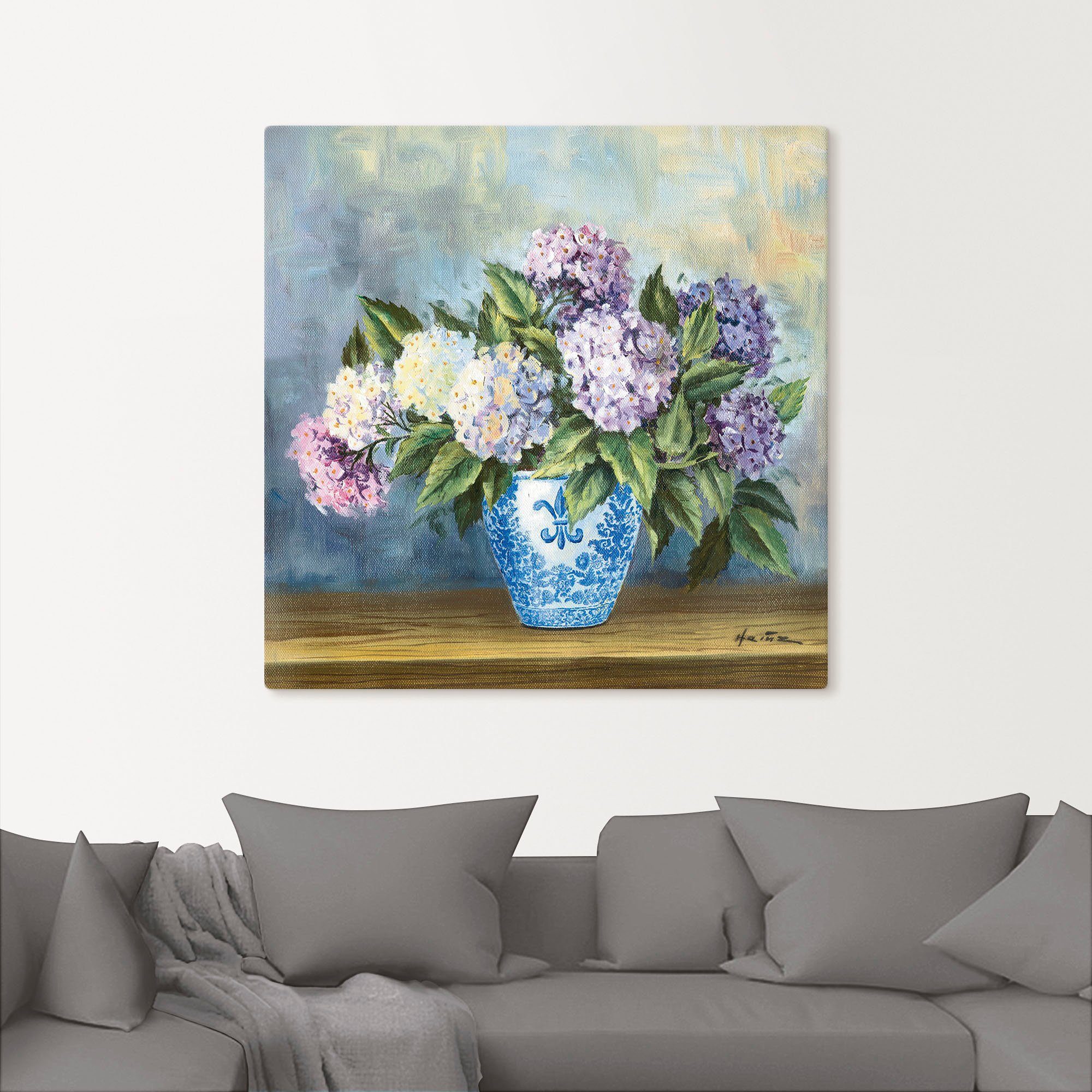 in Blumenbilder Alubild, Wandbild Größen Artland Leinwandbild, (1 oder versch. Poster Wandaufkleber Hortensien, als St),